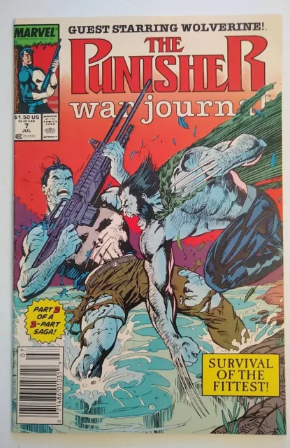 The Punisher War Journal # 7 Newsstand Jim Lee Cover Marvel Comics 1989