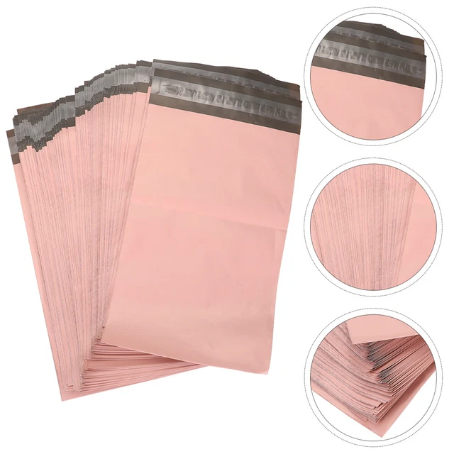 100 pz sacchetti autoadesivi sacchetti per posta sacchetti da imballaggio (rosa)