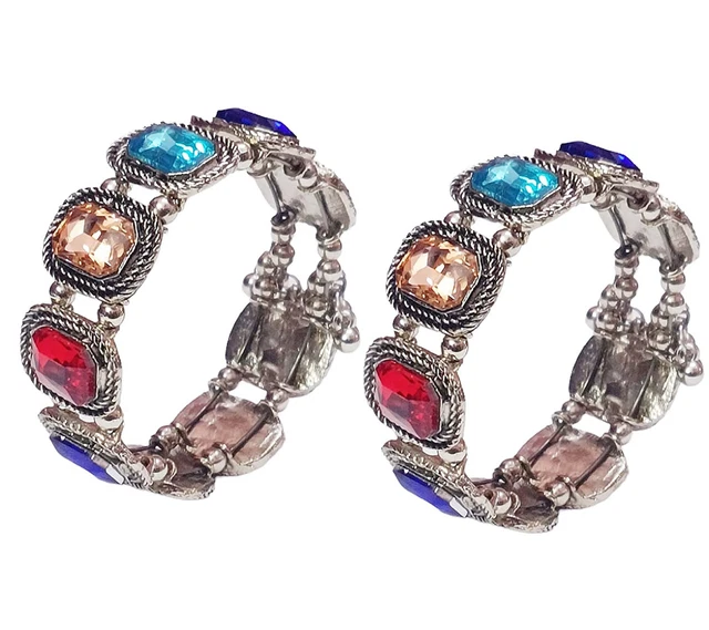 Indiano Tradizionale Paninaro Fatto a Mano Ossidato Afghani Bracciale Per Donna