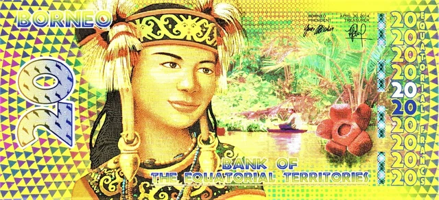 Equatorial Territories, Borneo (Indonesia), 20 E Francs, POLYMER, 2014, UNC