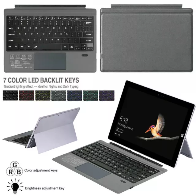 12.3'' Bluetooth Backlit Keyboard Slim For Microsoft Surface Pro 3 4 5 6 7 AU 2