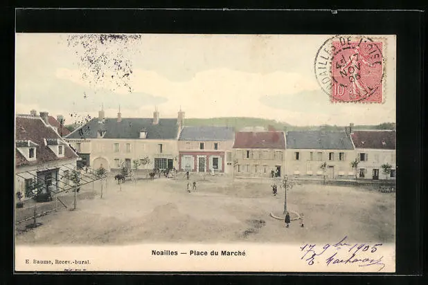 CPA Noailles, Place du Marché 1905
