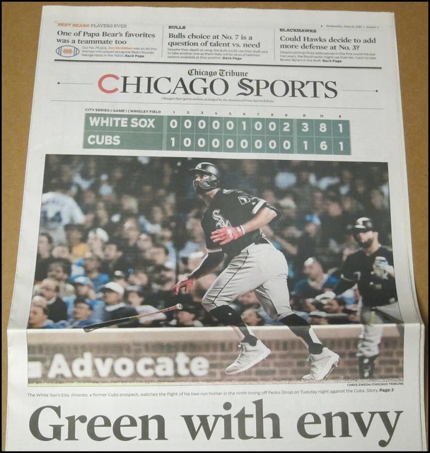 6/19/2019 CHICAGO TRIBUNE Newspaper Eloy Jimenez White Sox Jim McMillen ...