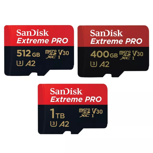 SanDisk 64Go 128Go 256Go 400Go 512Go 1To Extreme Pro A2 microSDXC Cartes mémoire