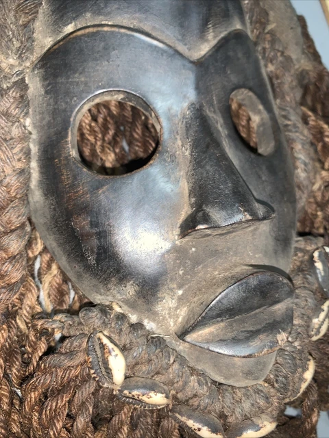 Dan Mask with Cowries and Rope Beard African mask great size OFFERS #23 5