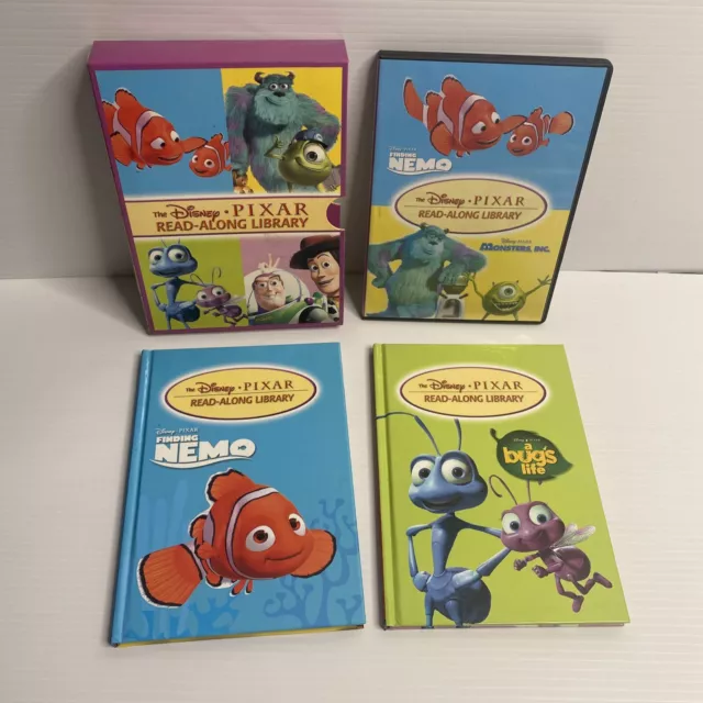 DISNEY PIXAR READ-ALONG Library Books -Toy Story Finding Nemo Bugs Life ...