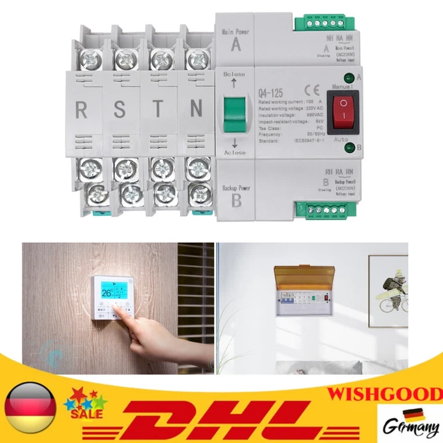 4P 63A Umschalter Automatischer Notstrom Transferschalter Last Strom