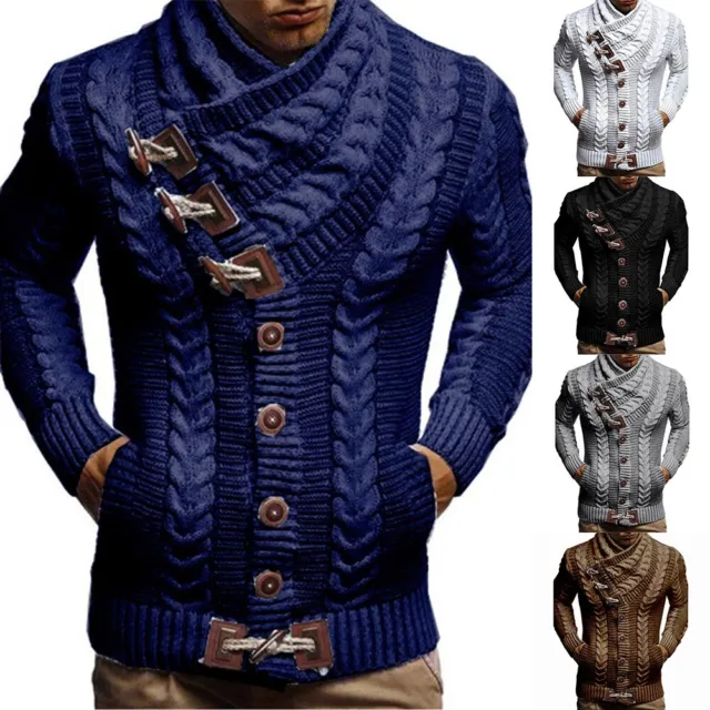 Pull d'hiver à capuche tricoté pour hommes tendance cardigan d'hiver tricoté