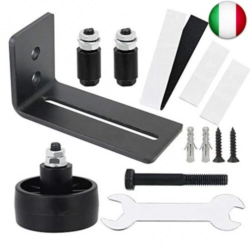 200cm/6,6FT Binario Per Porta Scorrevole Kit Scorrevole Per Porta Della Stalla Per Doppia Porta Carico 150kg - Foto 7