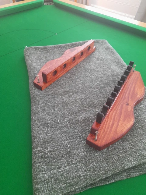 BESPOKE SNOOKER CUE Rack On Varnished Wood £40.00 - PicClick UK