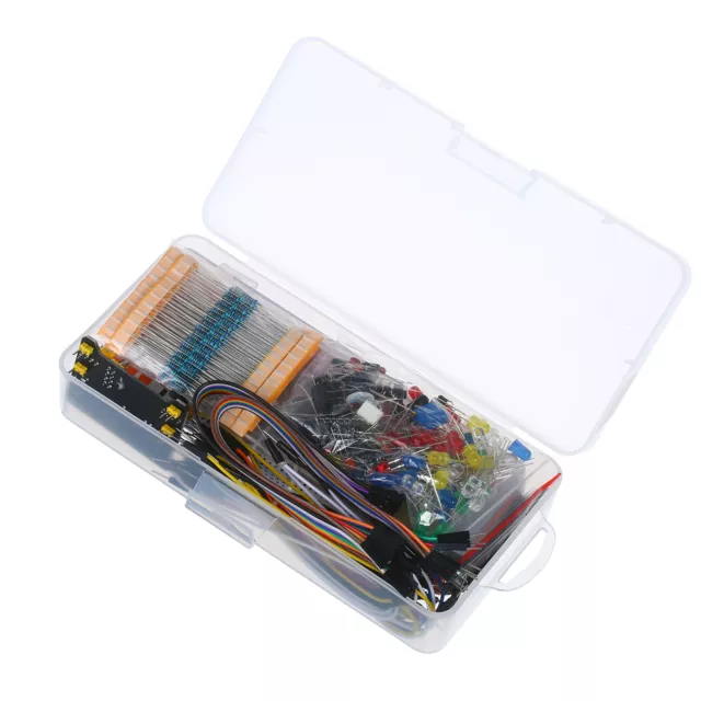 830 Breadboard Set Elektronik Komponenten Starter DIY Kit mit Kunststoffbox O5S3