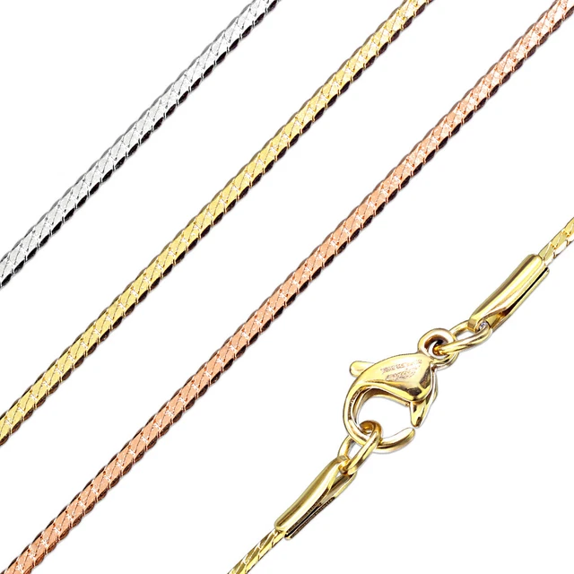 Chaîne Gourmette Plaquée Or 18 Carats 750 - Inox 316L, Longueur Au Choix - Collier Unisexe DJADEE