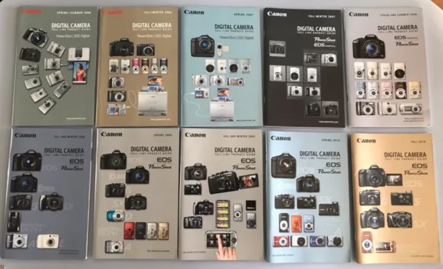 (10) Guías de producto de línea completa para cámara digital Canon 2006-2010: cubre todos los modelos