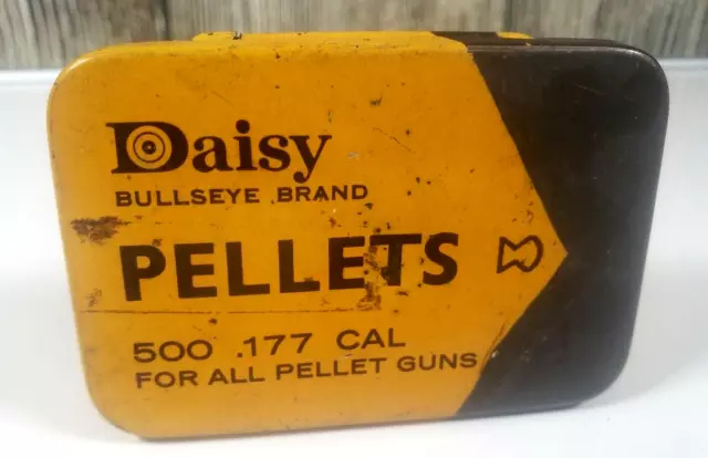 Daisy Pellets Bullseye Brand Metal Empty Box Vintage