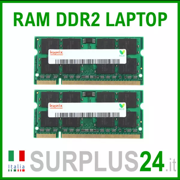 KIT RAM HYNIX 4GB (2x2GB) PC2-6400S 800Mhz DDR2 SODIMM LAPTOP NOTEBOOK NoECC