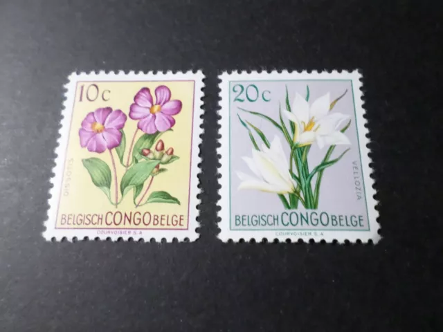 CONGO BELGE timbres 302 et 304, COLONIES, FLEURS, FLOWERS, neufs* VF MH STAMPS