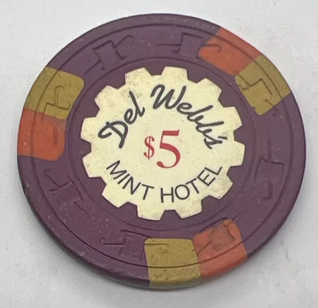 Del Webb's Mint Hotel - $5 Casino Chip - Las Vegas NV Nevada - H&C CJ 1968