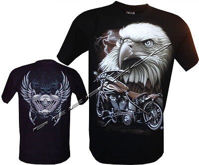 New Eagle Biker Native American Indian Motorbike Motorcycle T- Shirt M - XXL