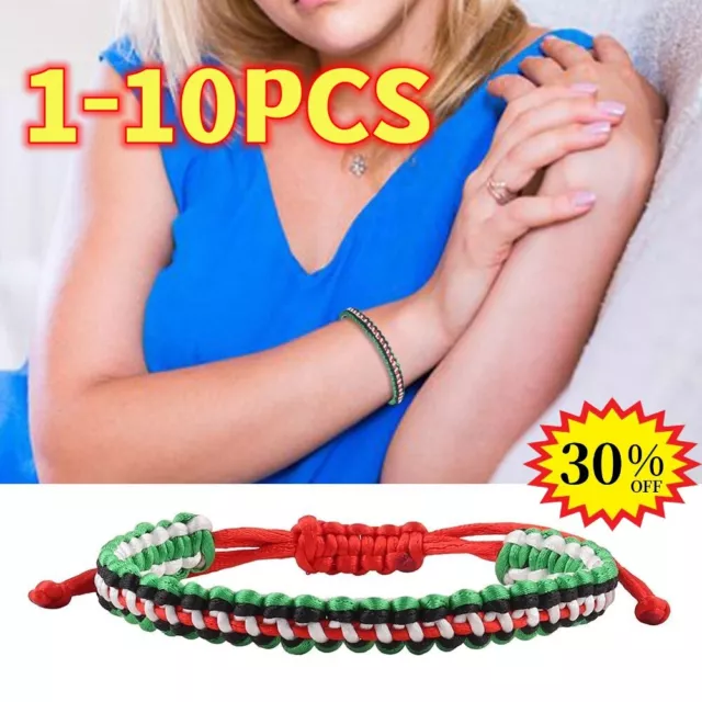 1-10PCS Palestine Bracelets Country Flag Handmade Friendship Bracelets Save Gaza