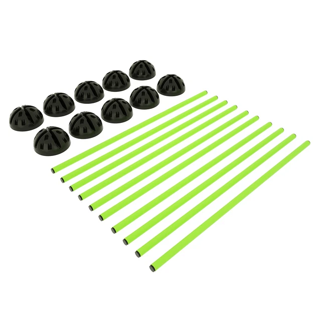 Sprungstangen-Set – 9 Stangen (je 160 Cm) Mit Standfüßen & Clips – Für Agility, Sprungkraft & Beweglichkeitstraining
