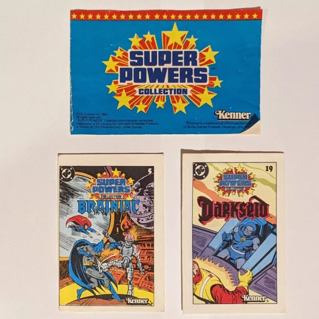 SUPER POWERS (Kenner, 1984) Original MINI COMIC & INSERT Lot VINTAGE Brainiac