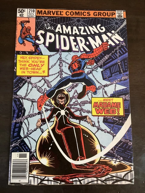 Amazing Spider-Man #210 1St App Madame Web Newsstand Marvel Comics Vf-