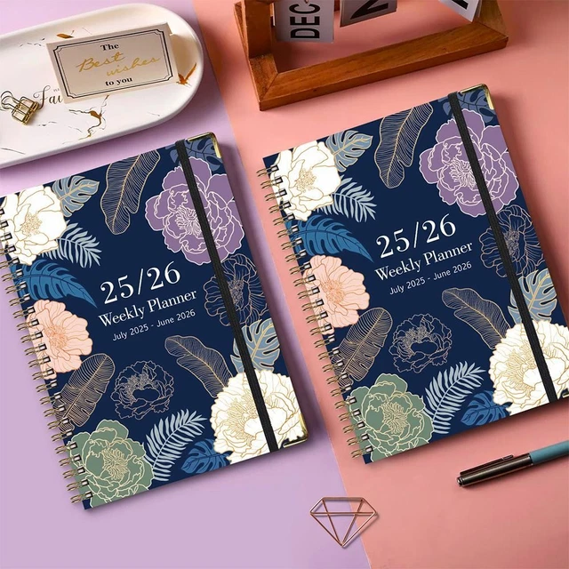 WEEKLY AND MONTHLY 2025-2026 Planner JUL.2025 - JUN.2026 Coil Notebook