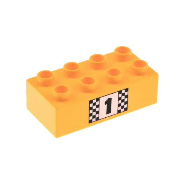 1x Lego Duplo Motif Construction Pierre Jaune 2x2 Imprimé Fille Chat Chien