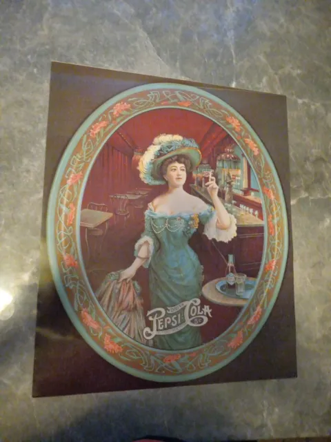RARE VINTAGE COLLECTABLE PEPSI COLA ADVERTISING POSTER  (18.5"x 16")
