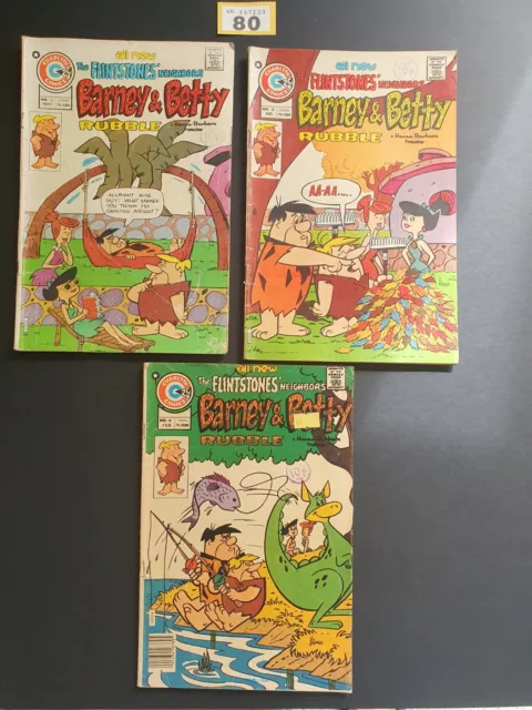 BARNEY & BETTY RUBBLE  # 13 / 15 / 18 CHARLTON COMICS 1975 x 3