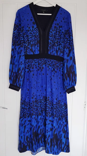 Ted baker looez lace trim pleated midi dress 2025