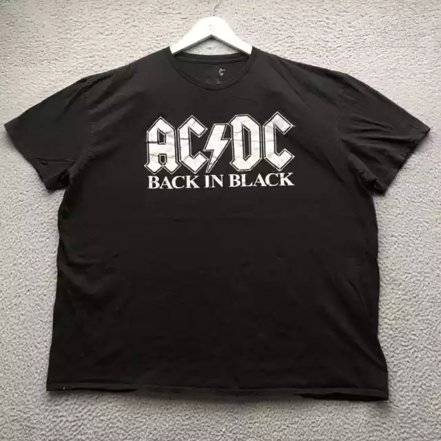 AC/DC Back In Black T-Shirt Men's 3XL Short Sleeve Music Graphic Black White