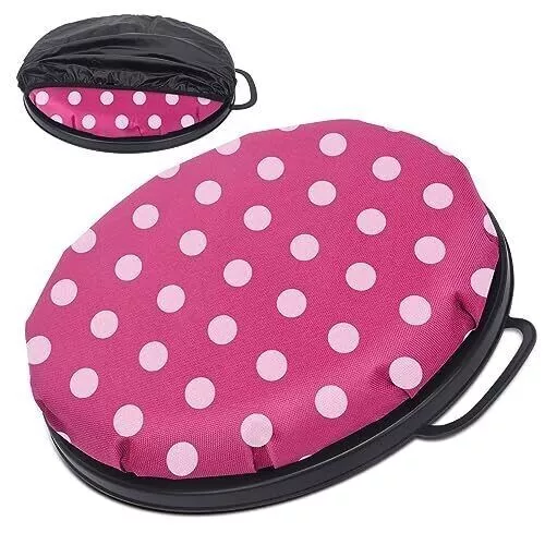 5 Gallon Bucket Seat, 360-Degree Swivel Seat Foam Cushion Bucket Pink Polka Dot