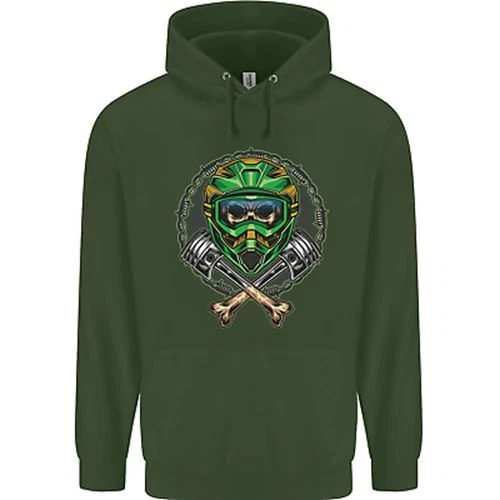 Felpa con cappuccio Motocross Teschio Sporcizia MotoX Bambini Bambini 10