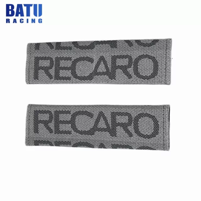 Gray RECARO Car Safety Seat Belt Shoulder Pad Cover Cushion Comfortable Driving