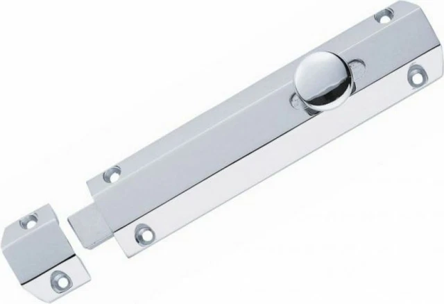 Carlisle Brass Surface Mounted Door Bolt Chrome - 152 x 36mm
