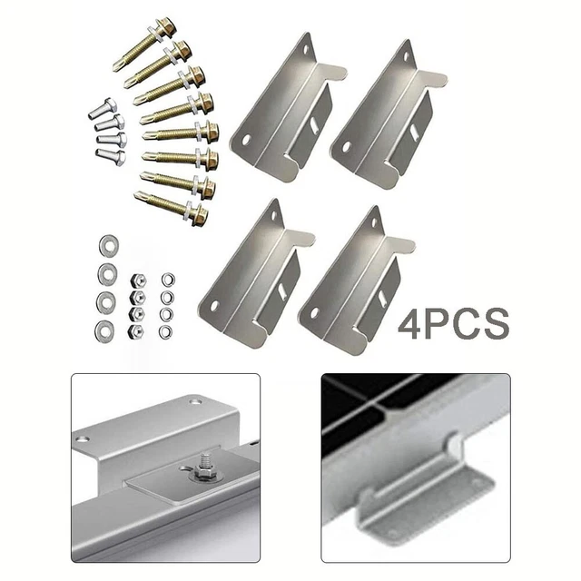 4X Solar Panel Mounting Bracket Z Bracket Fit For RV Boat Caravan Roof