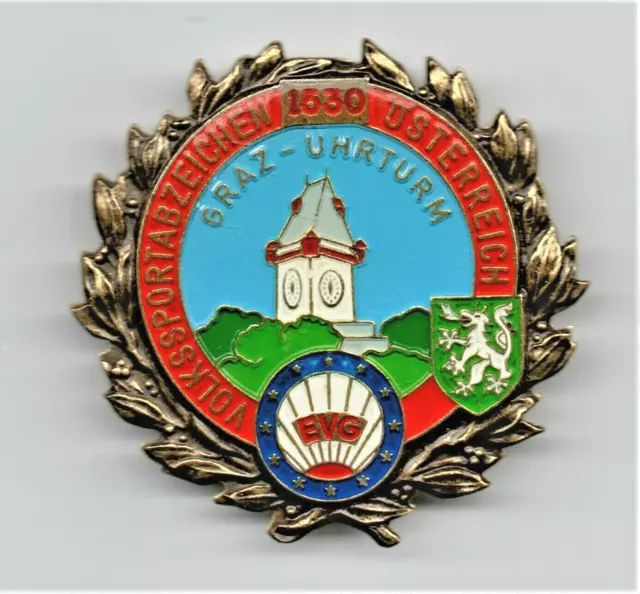 EVG Austria "1530 Graz - Uhrturm" 45mm Enamel Badge