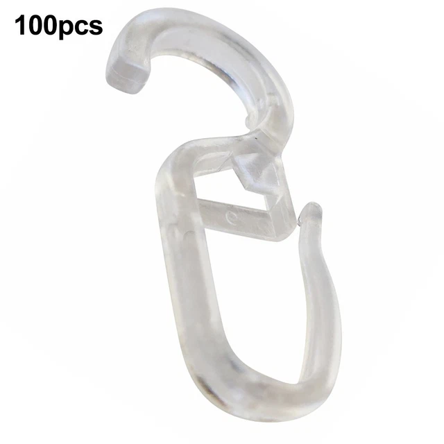 Set of 100 For Curtain Rings Hooks with 10mm Eyelet Easy For Curtain Hanging
