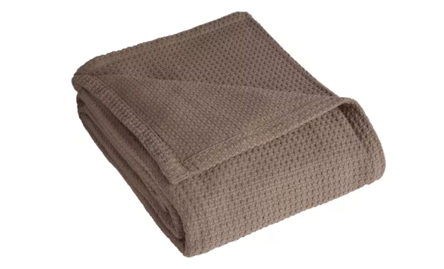 Grand Hotel Woven Cotton Blanket, Full/Queen, Taupe