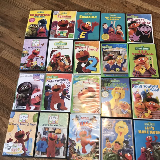 LOT OF 20 Elmo Kids DVD's Sesame Street Elmos World Beginnings
