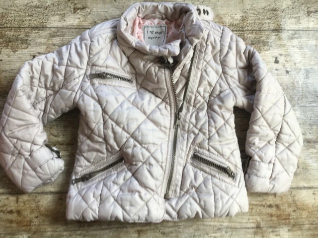 NEXT RAGAZZA CAPPOTTO TRAPUNTATO ROSA CHIARO ETÀ 3-4 ANNI giacca leggera calda Ditsy