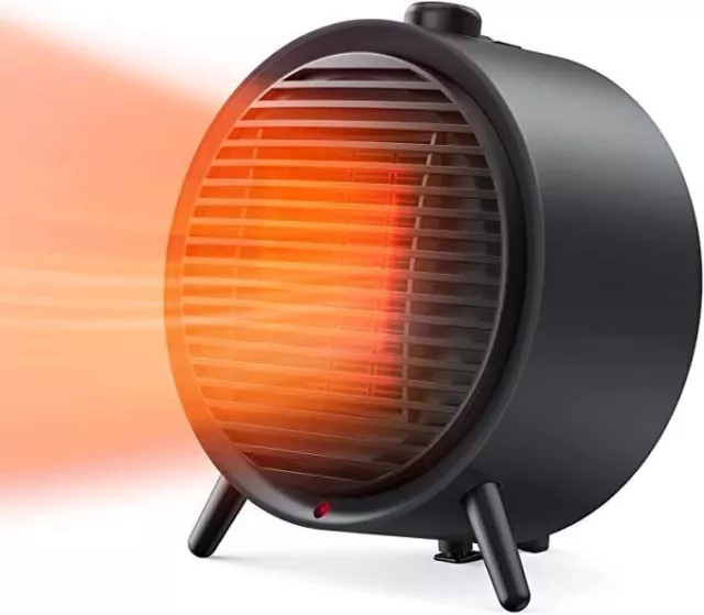 1500W PTC Ceramic Electric Small Space Heater w/ Thermostat for Tabletop Office