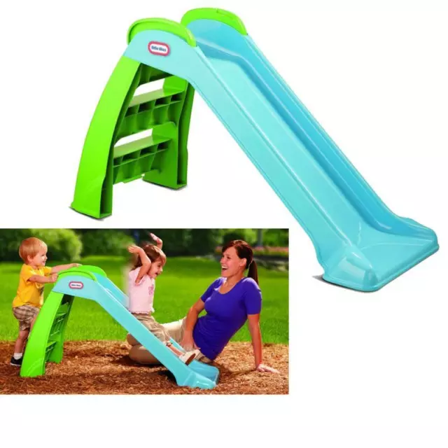 Little Tikes 172403 kleine Kinder Rutsche "Basic Slide" Klappbar Grün Blau Neu