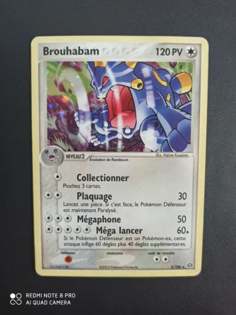 Carte Pokémon Brouhabam Holo Bloc Ex Émeraude 3/106 - FR - Bon État