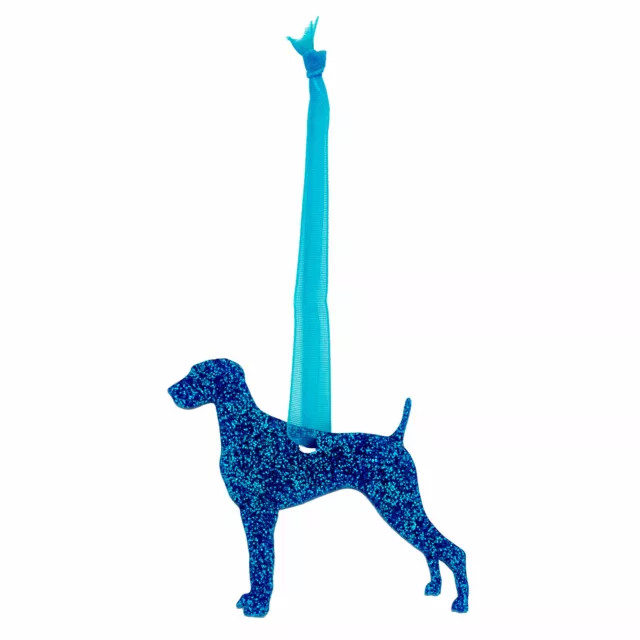 Weimaraner Dog Style A Glitter Christmas Decoration - 11 colours