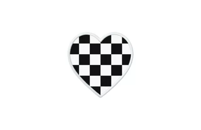 Patch aufnaher aufbugler gedruckt Flaggen flagge fahne herzen racing checkered
