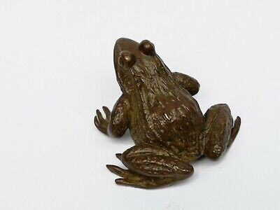 Collect China Old Bronze Carving Frog Statue Paperweight Family Decoration Gift