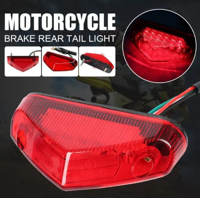 Universale Moto Rosso LED Moto Faro Fanale Luce Stop Posteriore Targa Luci 12v