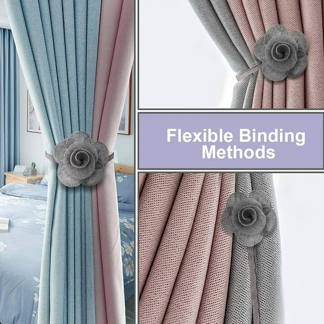 2PCS Magnetic Curtain Tiebacks Tie Backs Buckle Clips Holdbacks Window Decor New